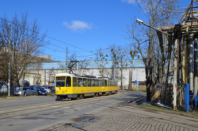 Szczecin, Stocznia Szczecińska Wulkan (ehem. Vulkan-Werft) [PL] - Tatra T6A2m 211+202 (ex BVG 5208+5209) als SL6