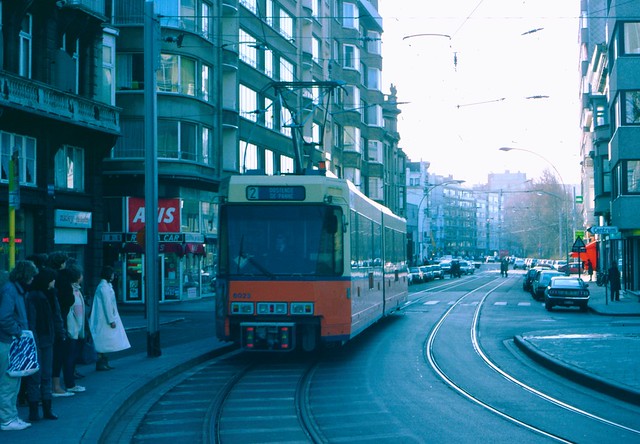 NMVB tram 6023 at M. Josefspl., Oostende, on 9.54 to De Panneostende