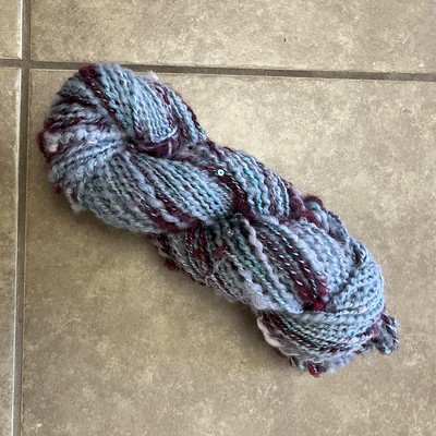 Here’s one Paulette’s latest hand spun yarns!