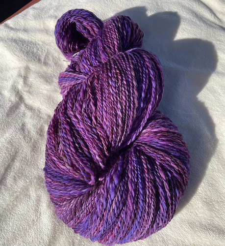 Here’s 352 yards of Debbie (@love.knit.spin.weave)’s hand spun Malabrigo Nube.