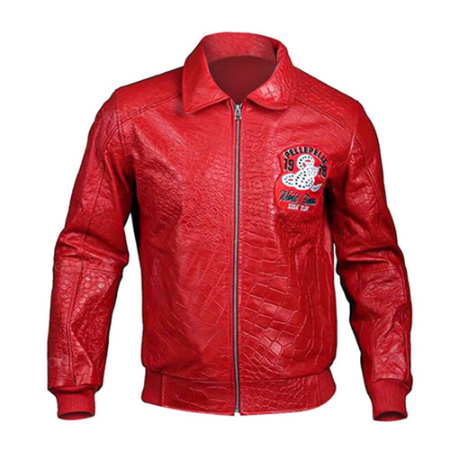 Pelle Pelle Soda Club Red Leather Bomber Jacket