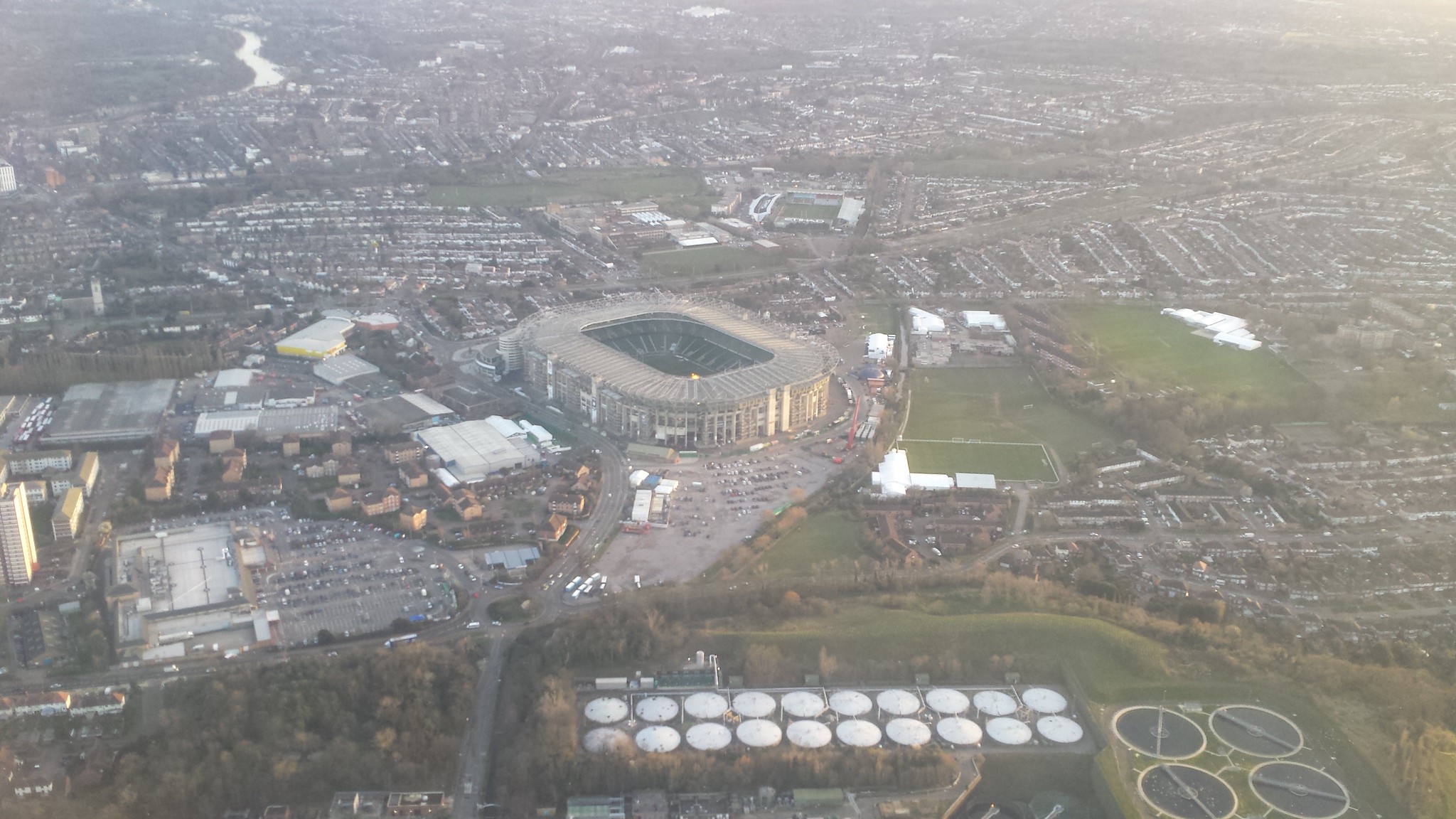 The view on final approach into Heathrow