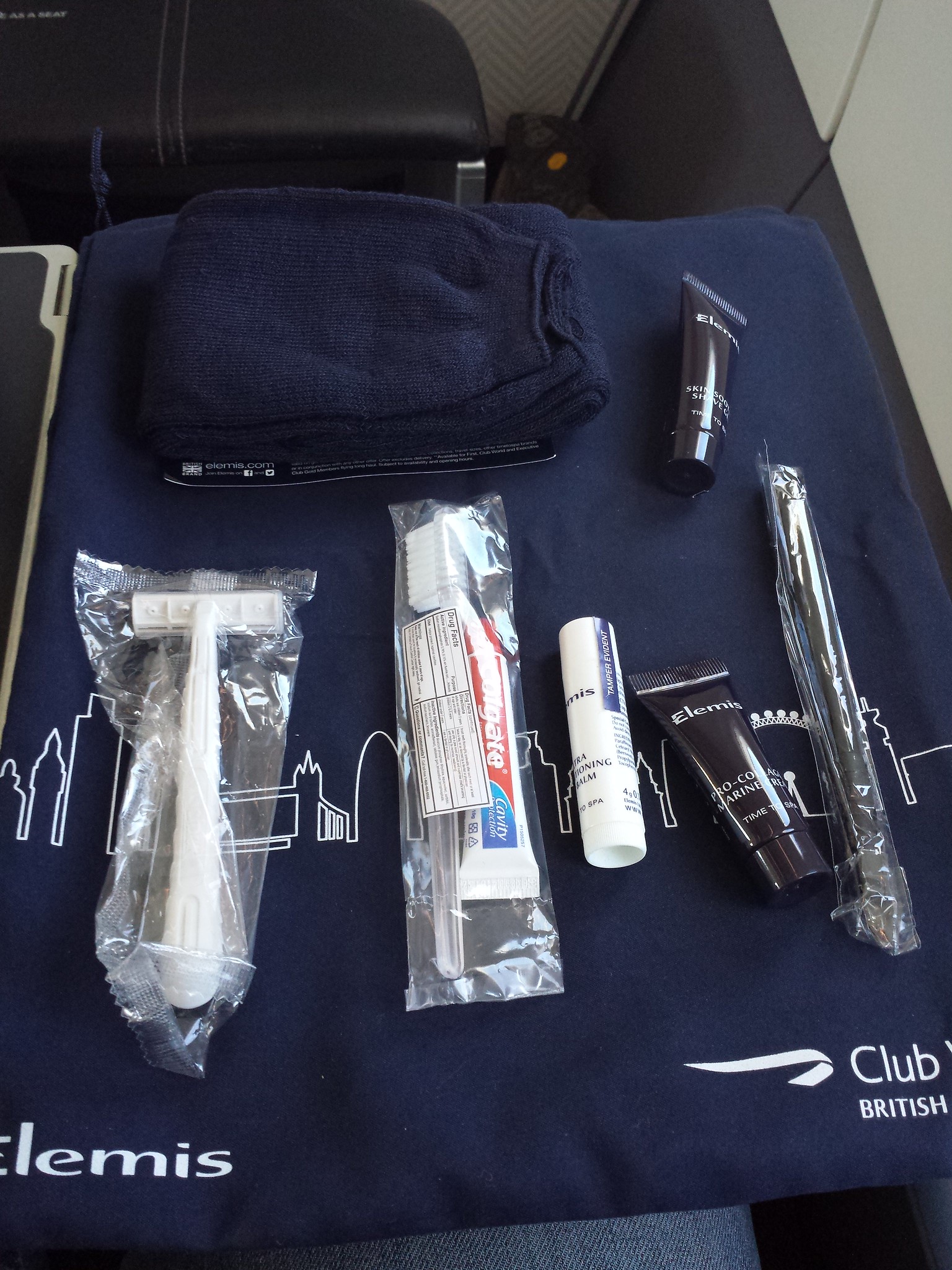 The contents of my vanity case on board the BA flight to New York JFK