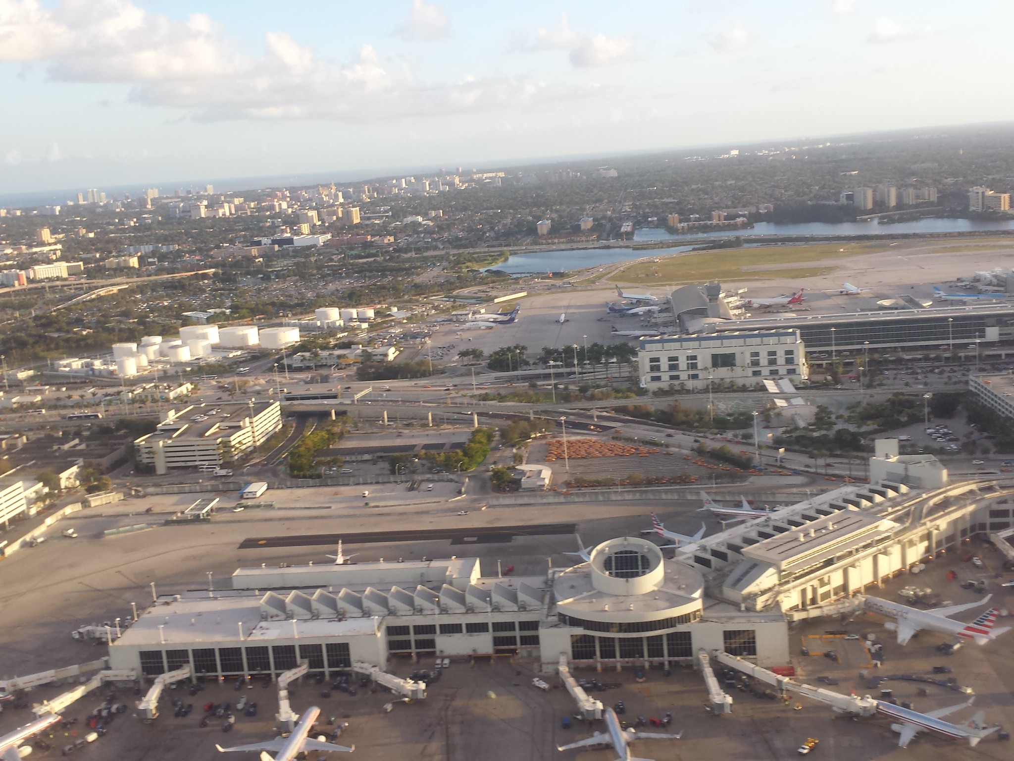 Looking down on Miami airport