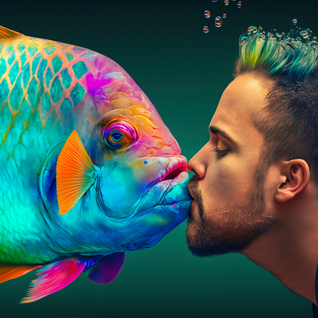 A Kiss - for the cold Fish!