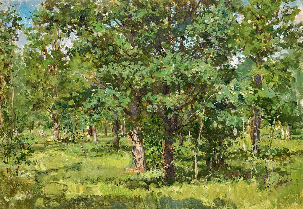 Yakov Khaimov «Oak trees at the edge of the woods», 1962