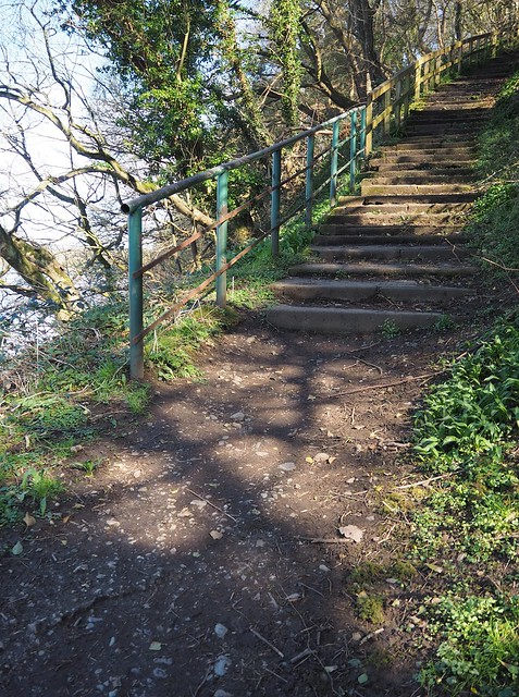 Steps leading up to the  A66, Workington, Cumbria