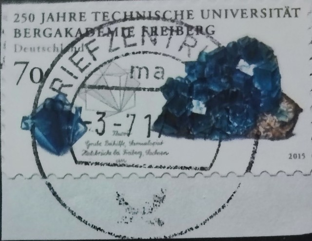 Deutsche Post 70 ct stamp - 250 Jahre Technische Universität Bergakademie Freiberg 2015
