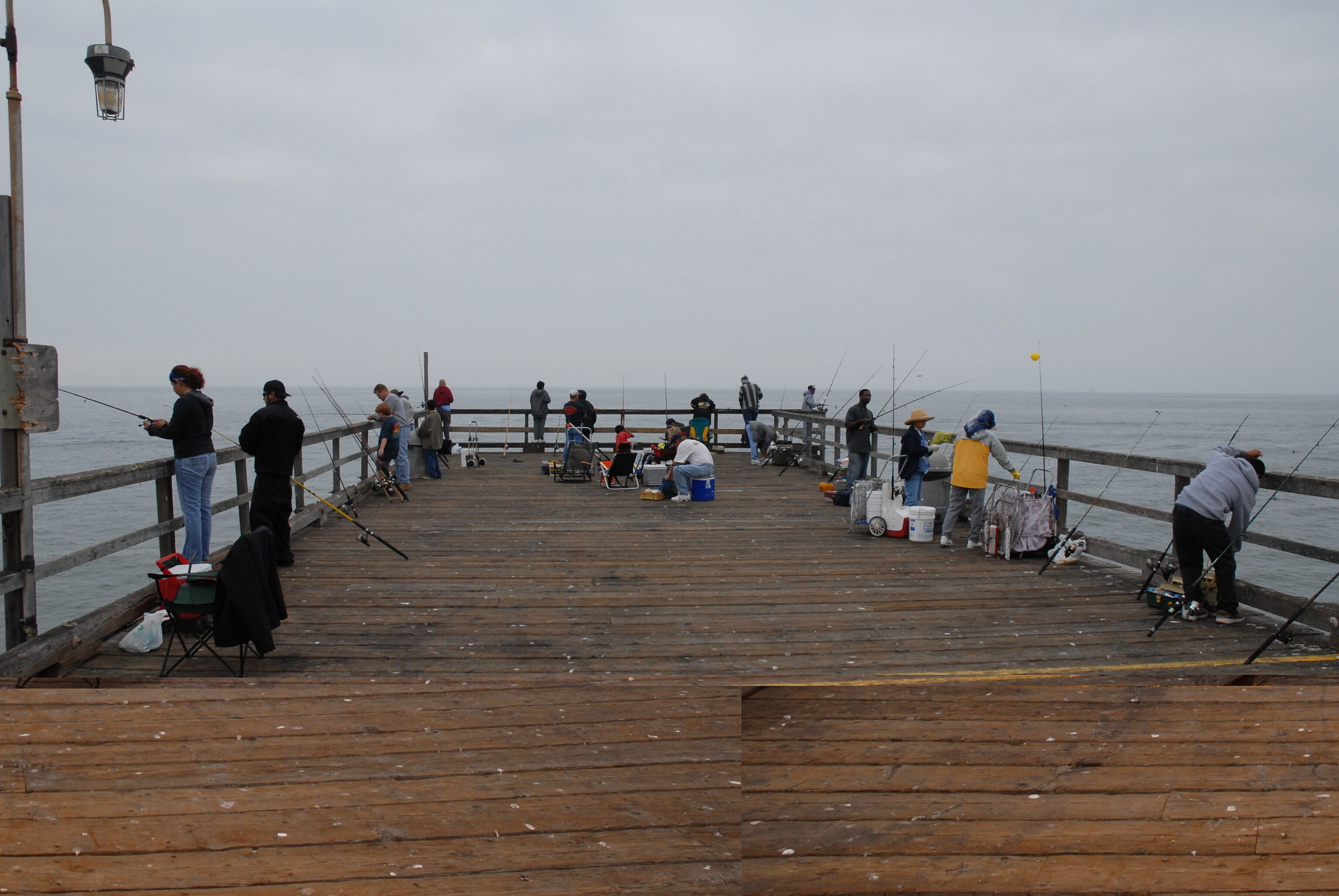 Anglers on the Santa Monica pier