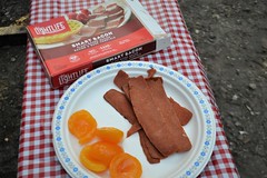 Bacon & Peaches at Camp (Vegan)