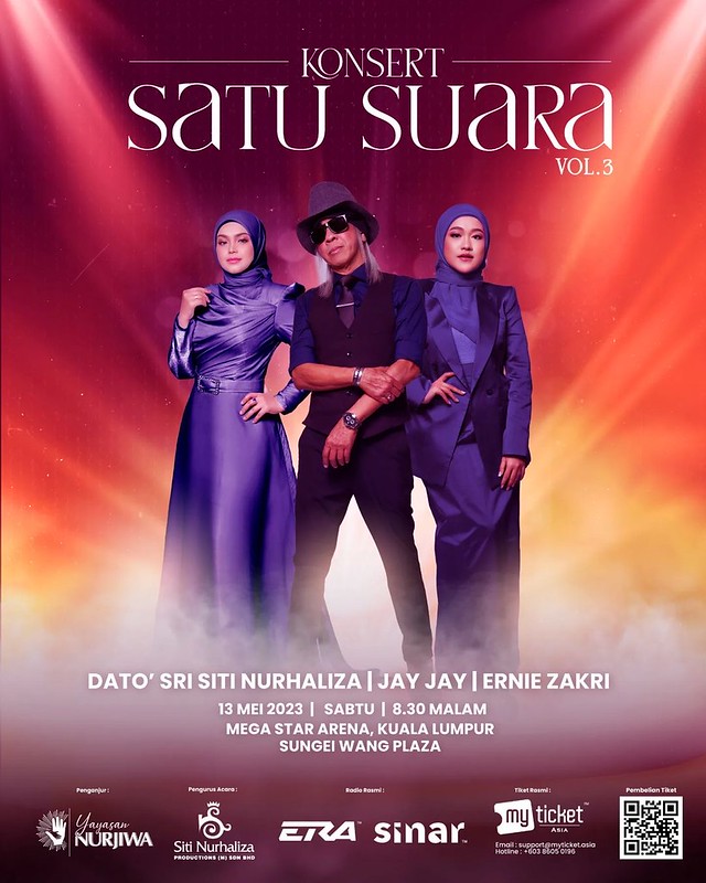 Siti Nurhaliza, Jay Jay & Ernie Bergabung Dalam Konsert Satu Suara Vol.3