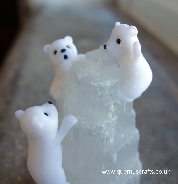 Three Wee Polar Bears on Selenite Iceberg