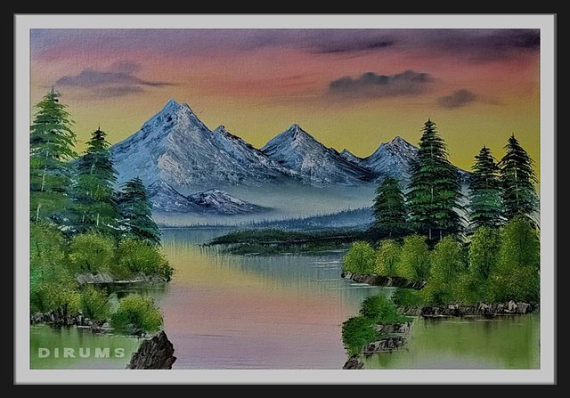 Serene Calling Landscape Mountain Oil On Canvas Painting Size(Inch) 36 W x 24 H x 36 D by Archana Rehal