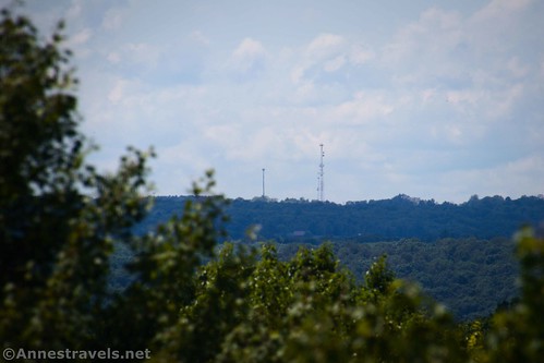 Communication towers and the view from the Overlook along the Ledges Trail, Cuyahoga Valley National Park, Ohio