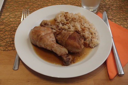 Adobo Manok mit Reis (mein erster Teller)