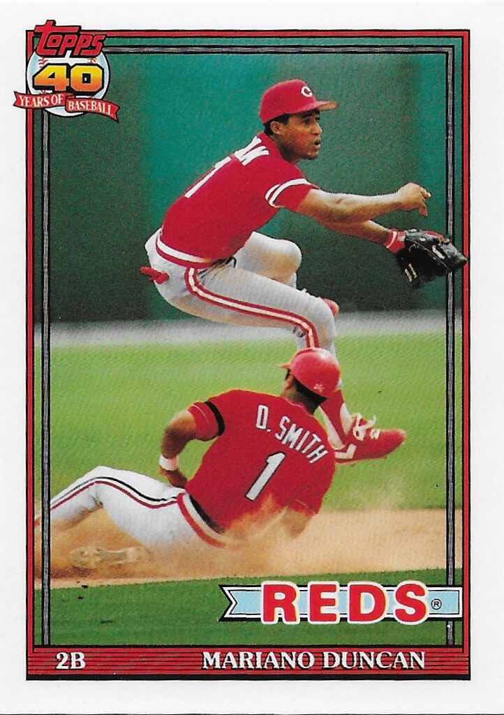 Smith, Ozzie - 1991 Topps #13 (cameo with Marian Duncan)
