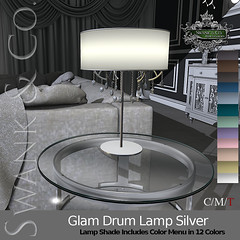 Swank & Co. Glam Drum Lamp Silver