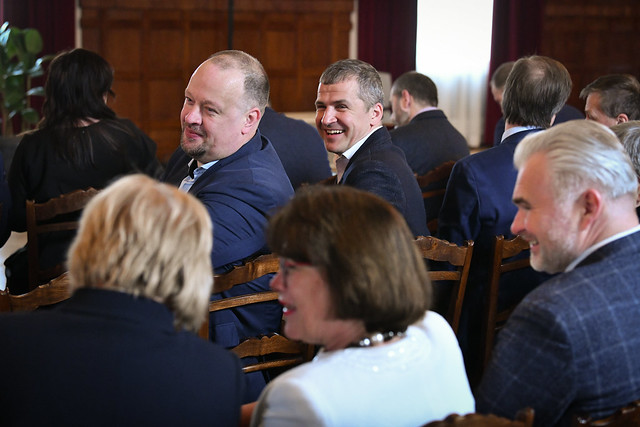 05.04.2023. Valsts prezidents Egils Levits uzrunā diskusijas “Labi pārvaldīta un iedzīvotājam draudzīga digitālā Latvija” dalībniekus