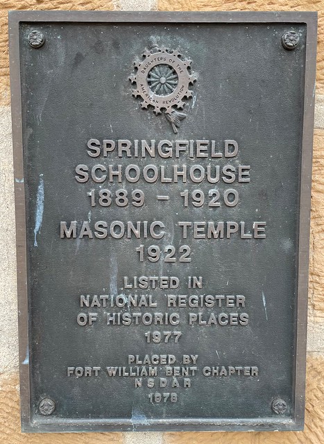 Old Springfield Schoolhouse Plaque (Springfield, Colorado)