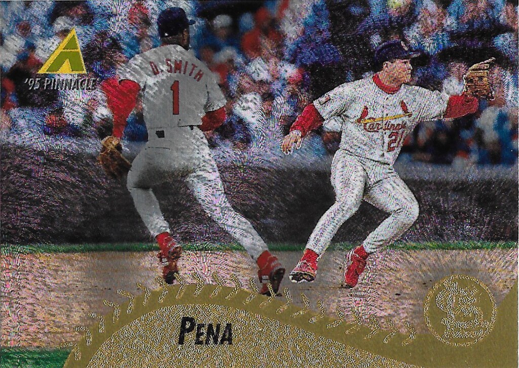 Smith, Ozzie - 1995 Pinnacle Museum Collection #348 (cameo with Geronimo Pena)