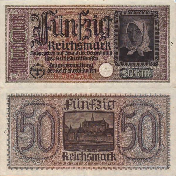 Germany Occupied Territories 50 Reichsmark ND (1940-45)