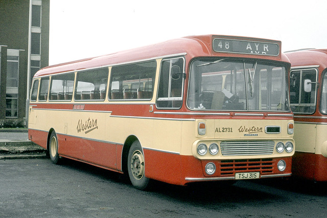 Western SMT . L2731 TSJ31S . Ayr Bus Station , Scotland . Sunday afternoon 19th-March-1978 .