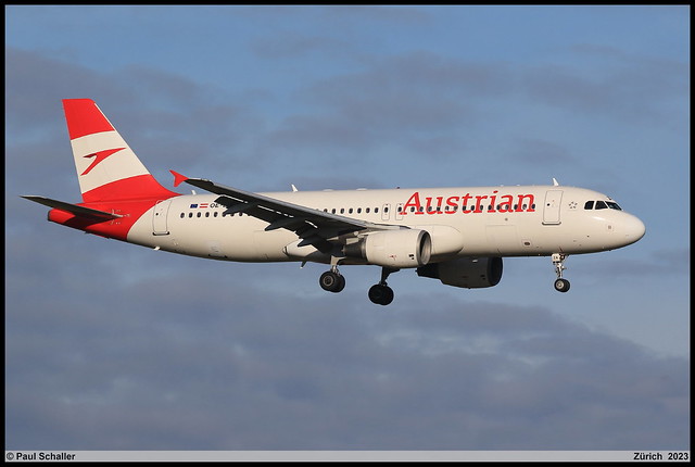 AIRBUS A320 214 OE-LZA 3234 Austrian Zurich janvier 2023