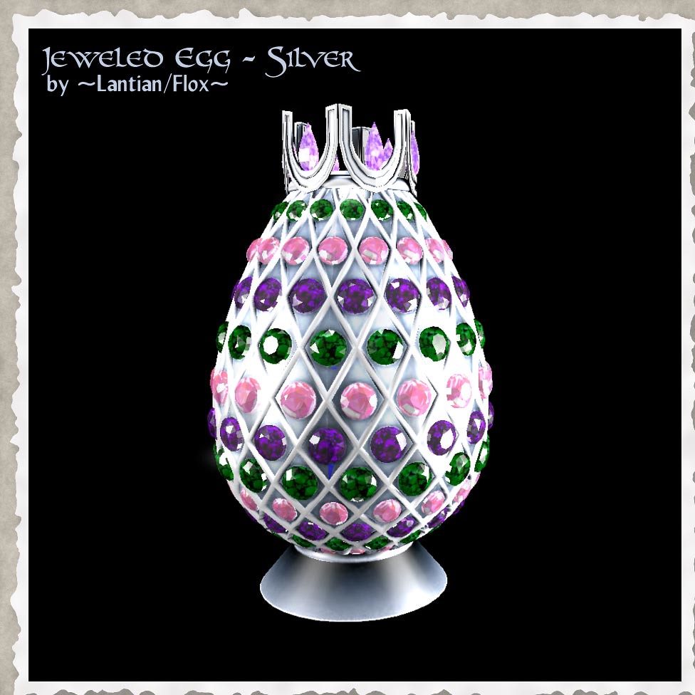 ~L/Fx~ Jeweled Egg Lamp – Silver