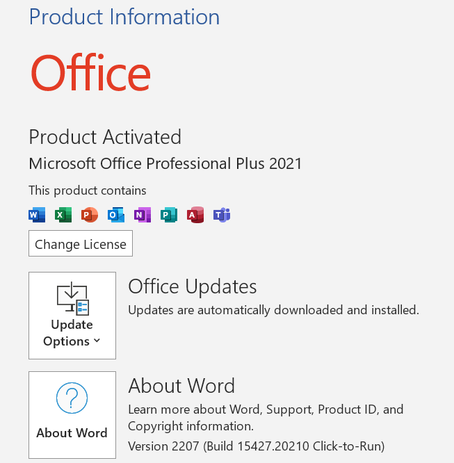 Working with Microsoft Office 2021 Professional Plus activated