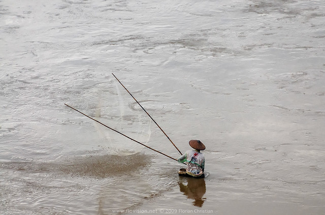 Fisherman, along the Mekong, Laos