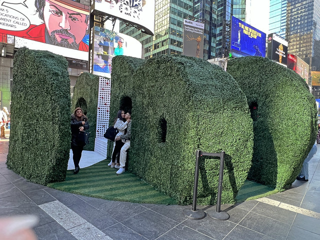 Picture Of The 2023 Valentines Day Art Sculpture Display In Times Square In New York City. The 2023 Valentines Day Art Sculpture Display Will Be On Display In Times Square From February 2 – February 28, 2023. Photo Taken Friday  February 10, 2023