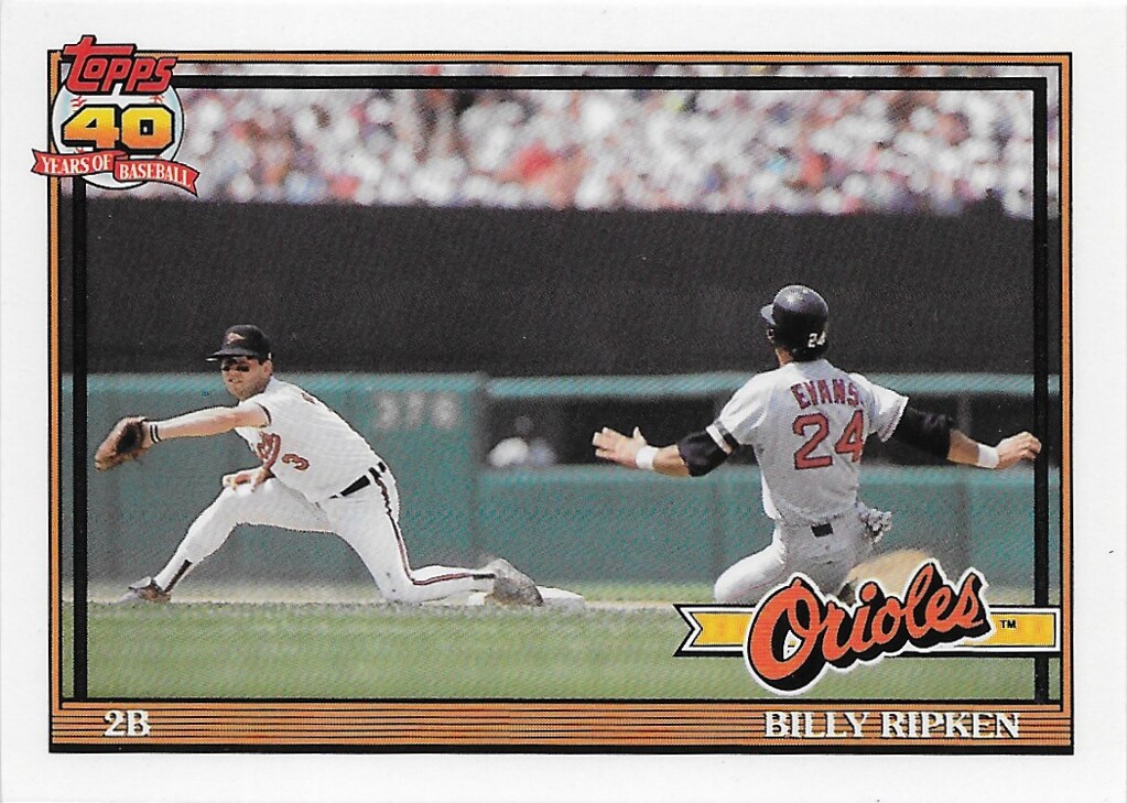 Evans, Dwight - 1991 Topps Tiffany #677(cameo with Billy Ripken)