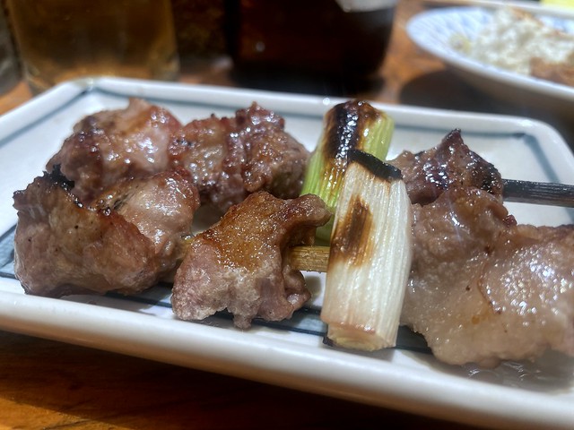 Pig cheak meat skewres from Motsuyaki Daitoryo @ Ueno