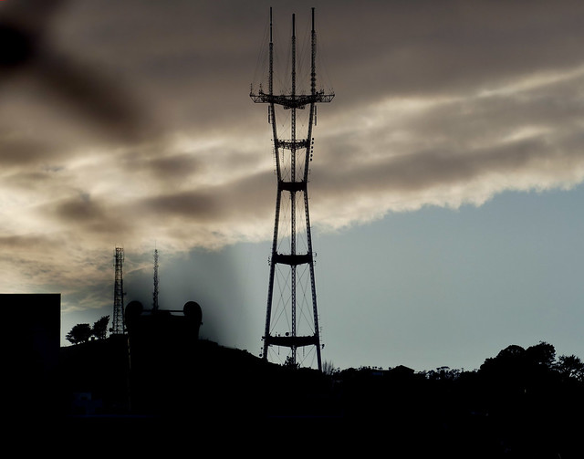 sutro tower & clouds taken from the living room window