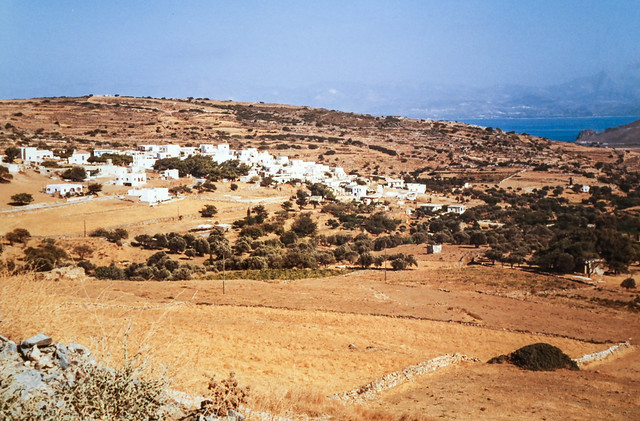 Paros Island Interior with Village