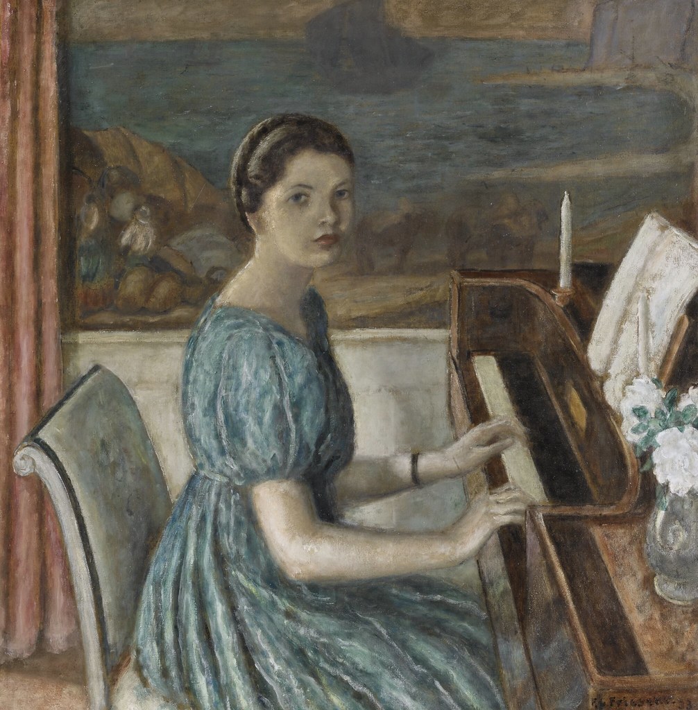 Frederick Carl Frieseke «Girl at Piano», 1933