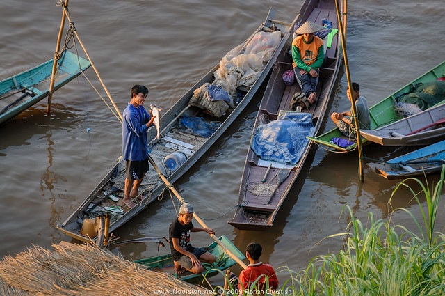 Fishermen, along the Mekong, Laos
