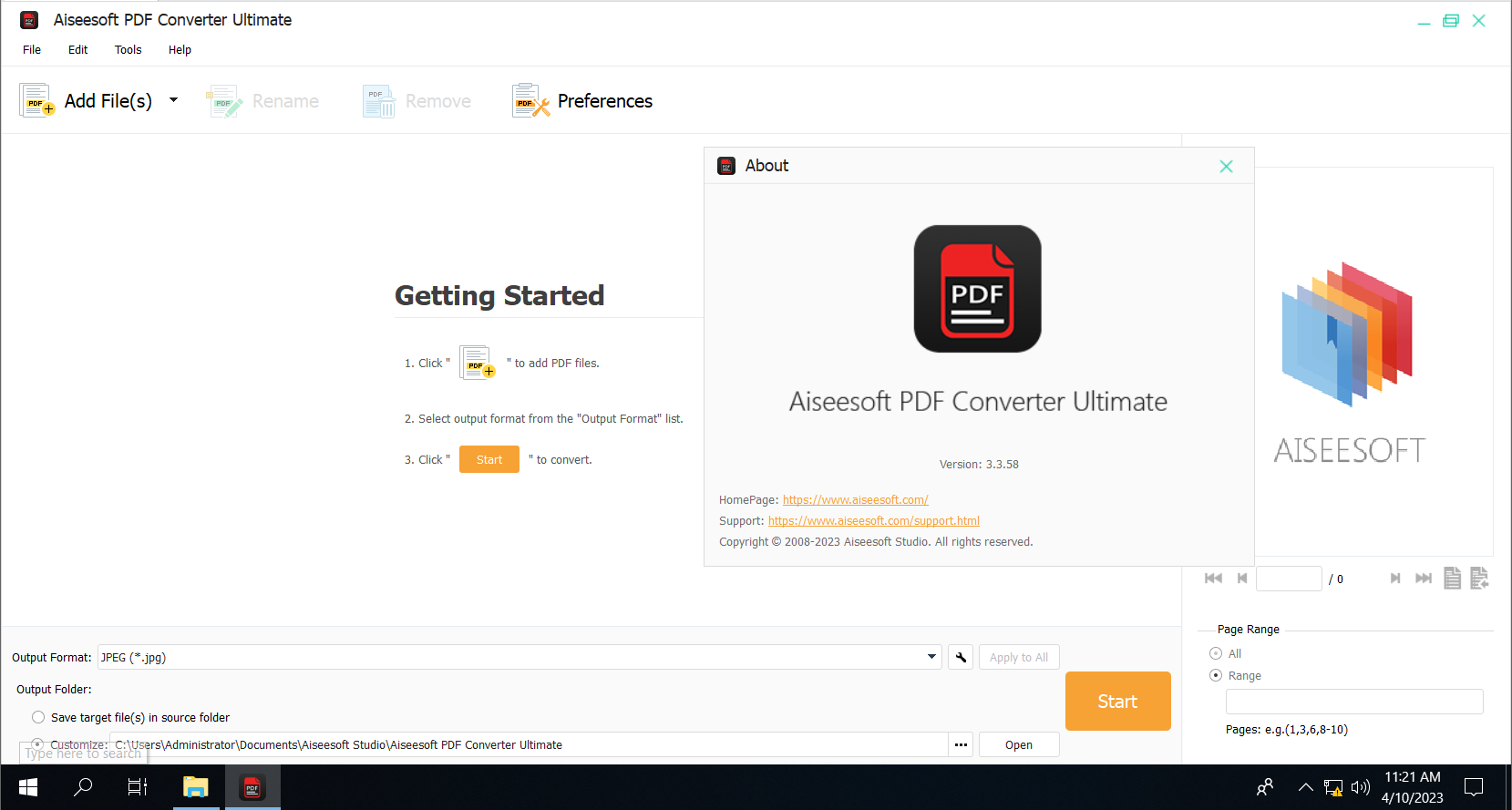 Working with Aiseesoft PDF Converter Ultimate 3.3.58 full