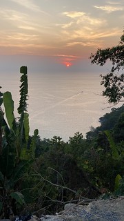 Sunset at the top of the hill above the Freedom beach, Phuket, Thailand