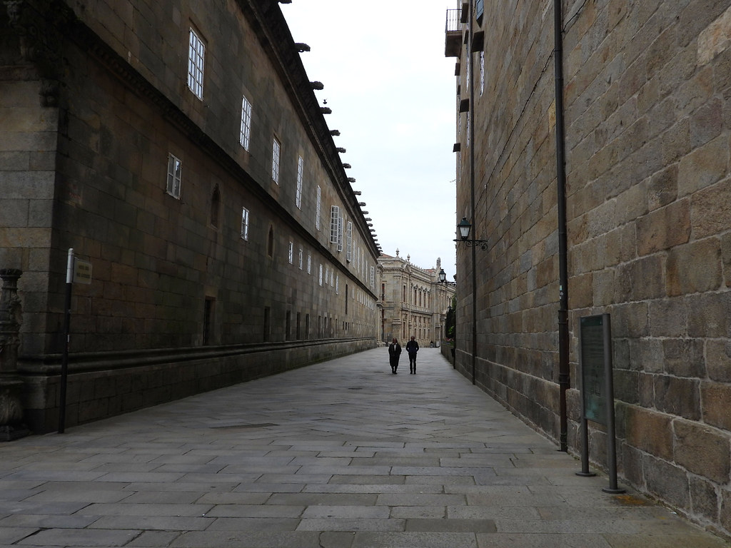 The old streets of Santiago de Compostela, A Coruña, Galicia, Spain