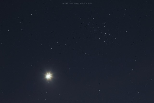 Venus and the Pleiades on April 10, 2023