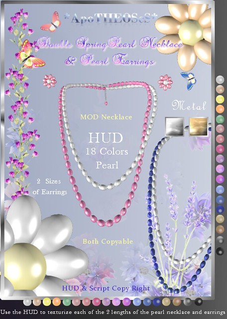 Double Pearl Necklace & Daisy Pearl Earrings