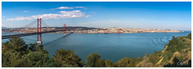 A view from Santuario Nacional de Cristo Rei. Lisbon, Portugal