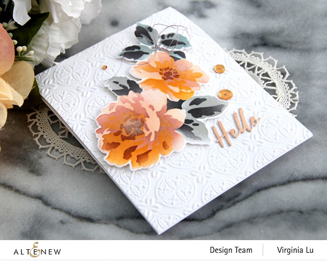 Altenew-Watercolor Rose Die Set-Luxirious Motif Embossing Folder -002