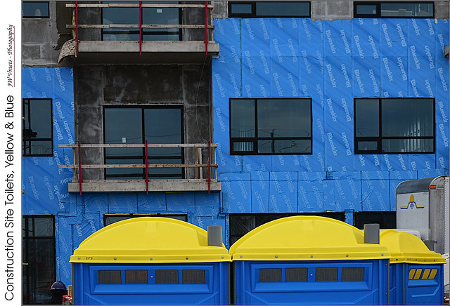 Construction Site Toilets, Yellow & Blue
