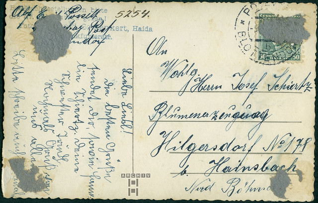 ArchivTappen33(1D)421 Grußkarte (back) aus Blottendorf, 1920er