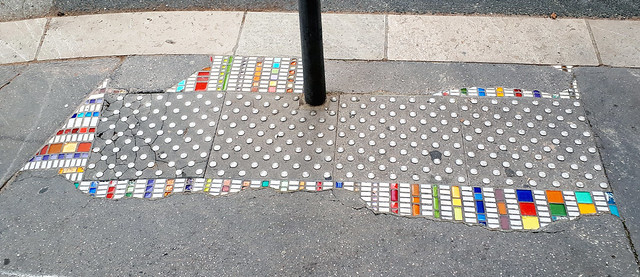 Mosaic on pavement by Ememem [Lyon, France]