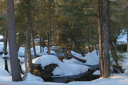 Concave bank by Q.K.菲林, quebec saintcalixte canada lmount panasonic lumixs5 lumix spring snow river forest sunset