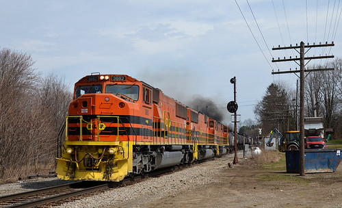 2023 04-05 1204-9 B&P SD60Is 3882, 3885, 3880 S/B SIRI Mt Jewett, PA by guitartrain203, WIDE VIEW: Buffalo & Pittsburgh S/B train SIRI  (Salamanca, NY to Riker Yard, Punxatawney, PA) i
