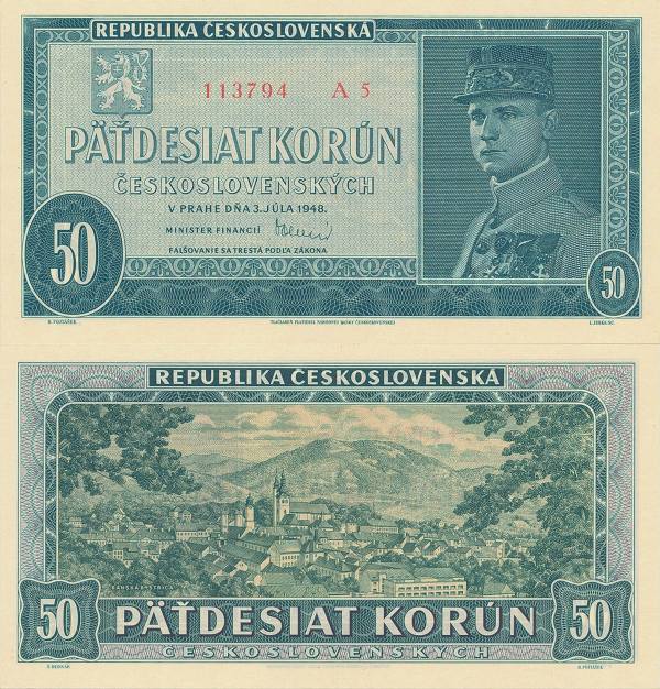 50 Kčs 1948 Československo